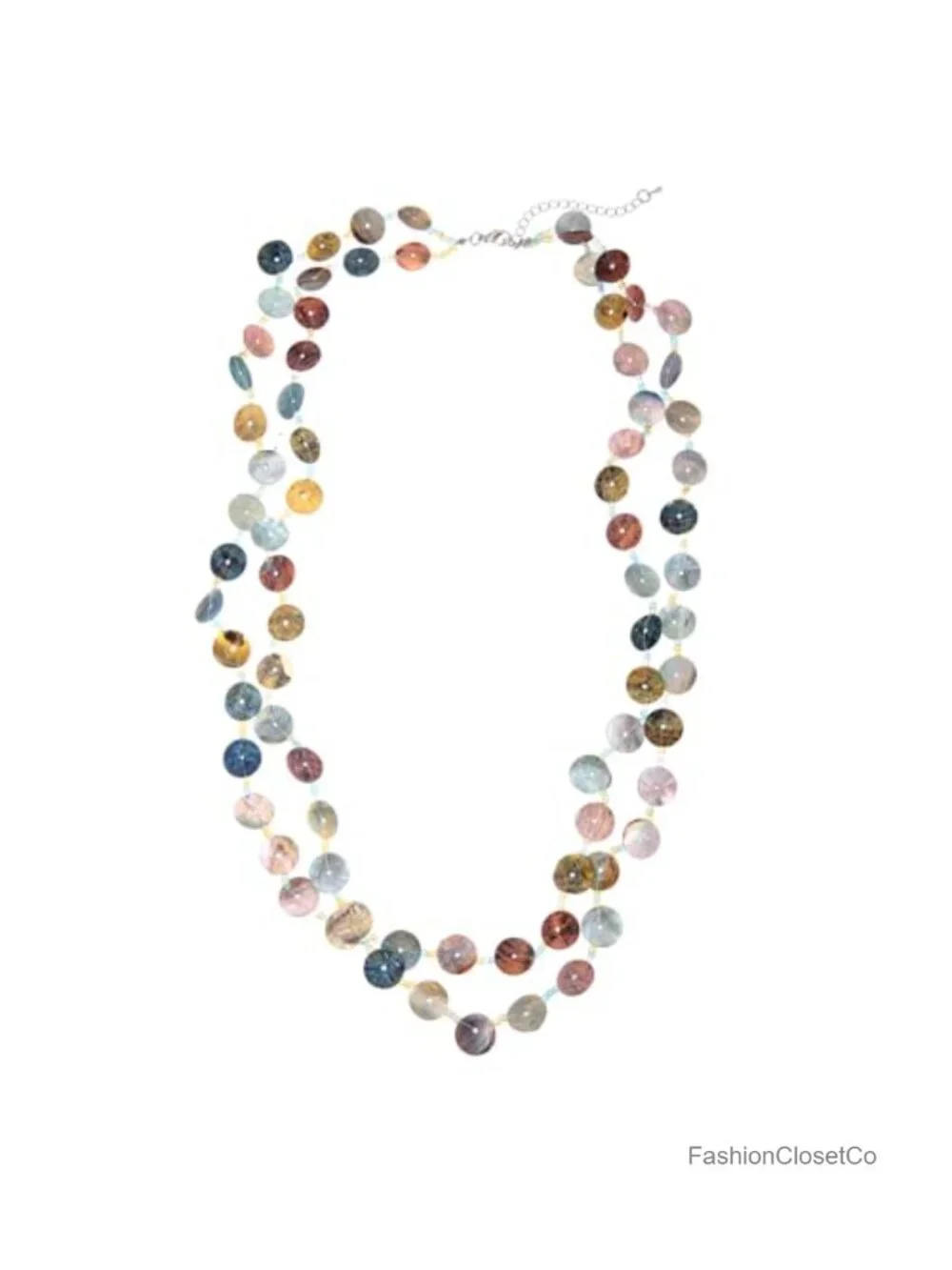 Multi Strand Boho Shell Beaded Long Necklace Statement Coastal Style